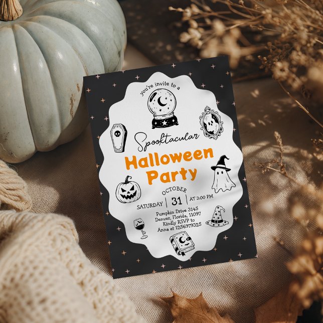 Skräckfylld Halloweenfest Invitation Inbjudningar (Skapare uppladdad)