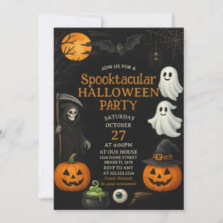 Skräckfylld spökfest Halloween-inbjudan Inbjudningar