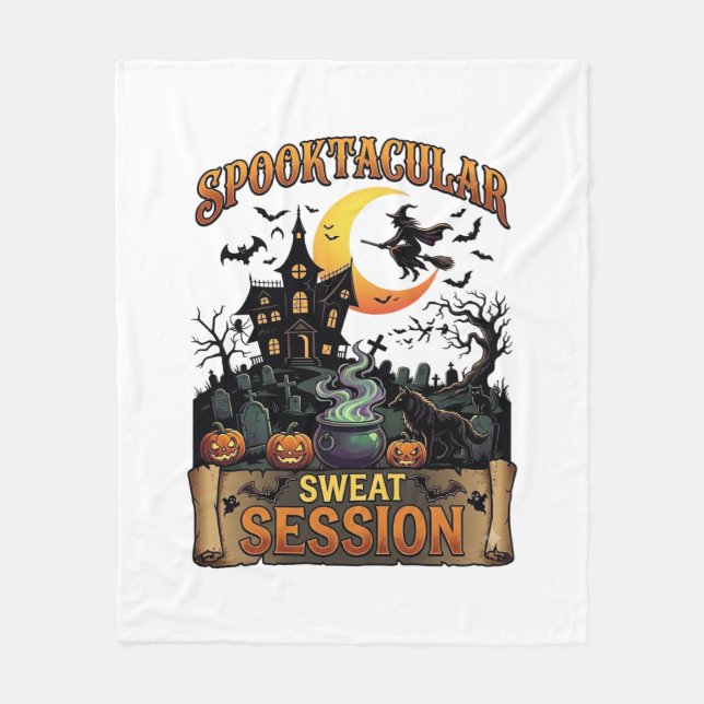 Skräckfylld svett session spökhus häxa Kau Fleecefilt (Framsidan)