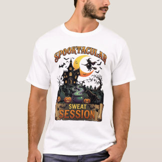 Skräckfylld svett session spökhus häxa Kittel T Shirt
