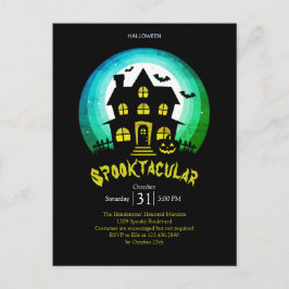 Skräckfyllda Spökhuset Halloweenfesten Vykort