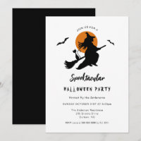 Skräckfyllt flygande häxans Halloween-fest