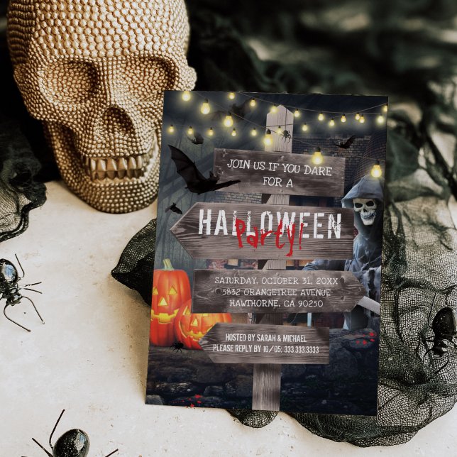 Skräckhus Halloween-fest Invitation Inbjudningar (Skapare uppladdad)