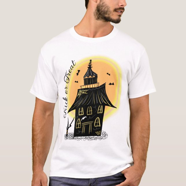 Skräckhus Halloween Födelsedags Kostymfest  T Shirt (Framsida)