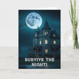 Skräckhus Halloween Inbjudningskort