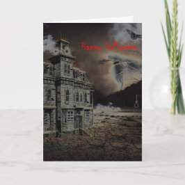 Skräckhus Halloween Kort