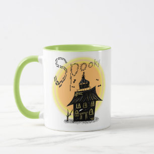 Skräckhus Halloween Orolig Neon Mugg