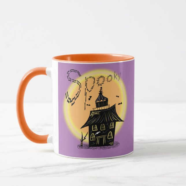 Skräckhus Halloween Spöklik Neon  Mugg (Vänster)