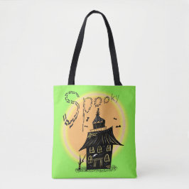 Skräckhus Halloween Spöklik Neon Tygkasse