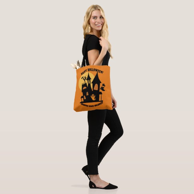 Skräckhus Halloween  Tygkasse (På modell)