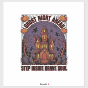 Skräckhus Halloween Vintage Gravyr Design_1 Klistermärken