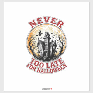 Skräckhus Halloween Vintage Gravyr T-shirt_1 Klistermärken