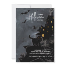 Skräckhus Halloweenfest-inbjudan.