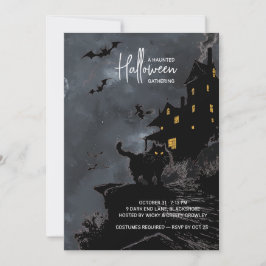 Skräckhus Halloweenfest-inbjudan. Inbjudningar