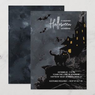 Skräckhus Halloweenfest-inbjudan. Inbjudningar