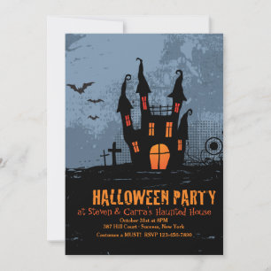Skräckhus Halloweenfest Inbjudningar