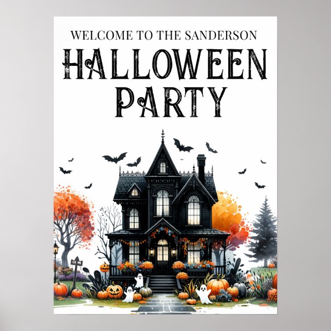 Skräckhus Halloweenfest Skylt (Framsidan)
