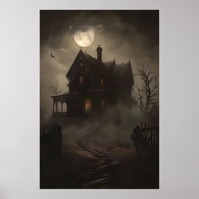 Skräckhus ockult tryck, Halloween skräckvägg Poster (Framsidan)