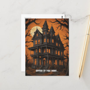 Skräckhus på Halloween-natt  Vykort