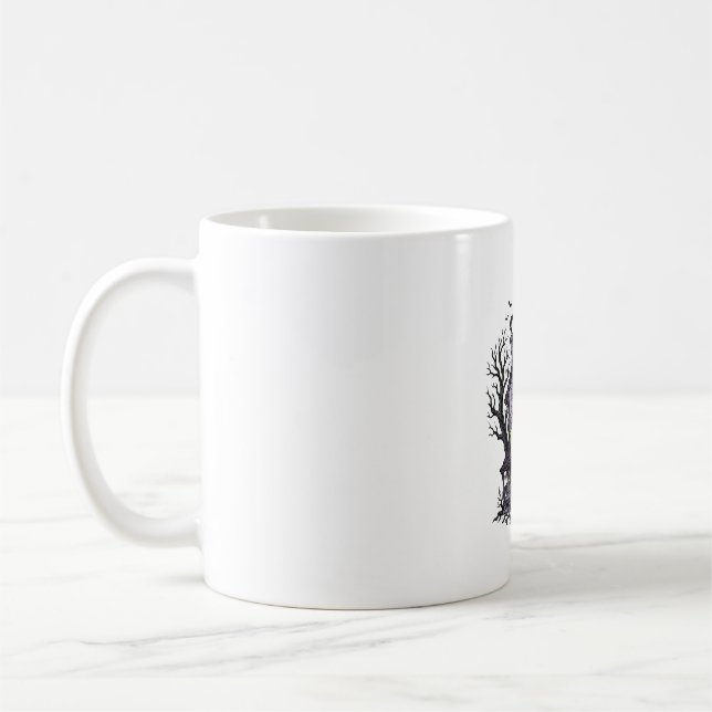 Skräckhus Tröja Söt Skräckfest Halloween De Kaffemugg (Vänster)