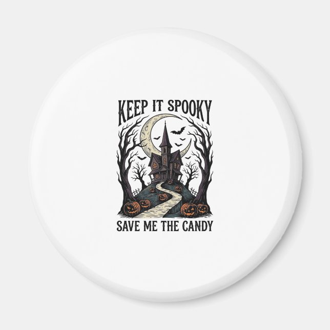 Skräckhus Tröja Vintage Halloween Gravyr Ar Magnet (Framsidan)