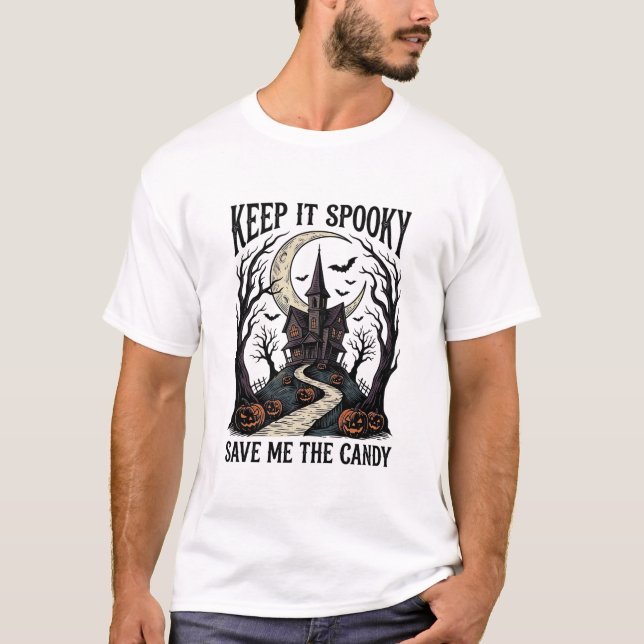 Skräckhus Tröja Vintage Halloween Gravyr Konst Ar (Framsida)