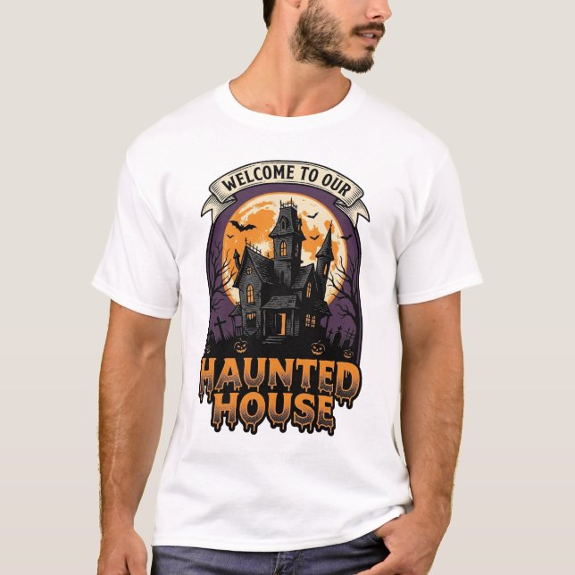 Skräckhus Tröja Vintage Halloween Välkommen Desi (Framsida)