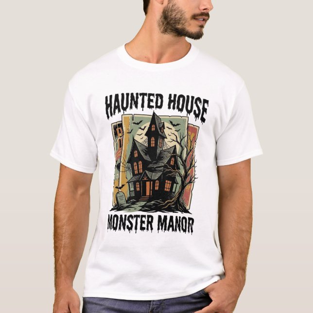 Skräckhus Tröja Vintage Monster Manor Design (Framsida)