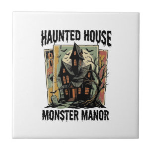 Skräckhus Tröja Vintage Monster Manor Design Kakelplatta