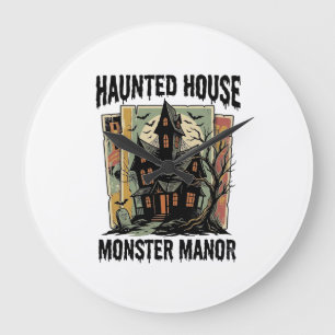 Skräckhus Tröja Vintage Monster Manor Design Stor Klocka