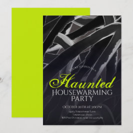 Skräckhusvärmegrå Grön Halloweenfest Inbjudningar
