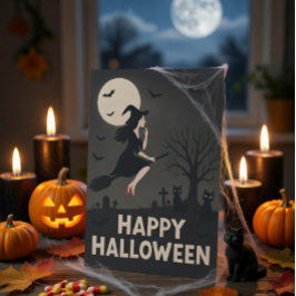 Skräckig Häxa Halloween Välkomstkort Julkort