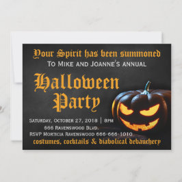 Skräckig Pumpa Halloweenfest Inbjudningar