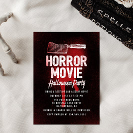 Skräckig skräckfilms Halloweenfest Inbjudningar
