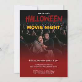 Skräckig skräckfilmsnatt halloween-inbjudan inbjudningar