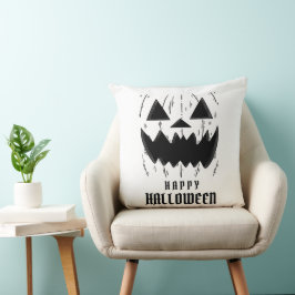 Skräckig svart pumpdocka Halloween Kudde