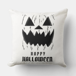 Skräckig svart pumpdocka Halloween Kudde