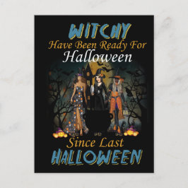 Skräckiga Häxor Halloweenfest Vykort