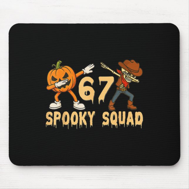 Skräckiga Squad Pumpa 67 Halloween Meme 6 7 Nummer Musmatta (Framsidan)