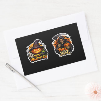 💀🎃 Skräckinjagande Grim Reaper – Skräckinjagande Rektangulärt Klistermärke