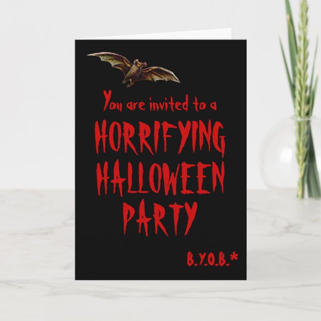 Skräckinjagande halloween festinbjudan inbjudan (Framsida)