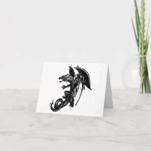 Skräckinjagande Nattdrake Fantasy Drakälskare Kort