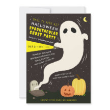 Skräckinjagande spök Halloween-fest inbjudan