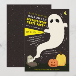 Skräckinjagande spök Halloween-fest inbjudan