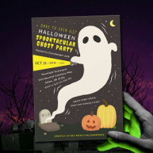 Skräckinjagande spök Halloween-fest inbjudan