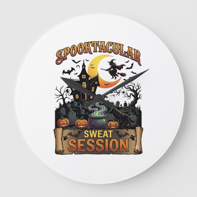 Skräckinjagande svett session spökhus häxa Kittel Stor Klocka (Framsida)