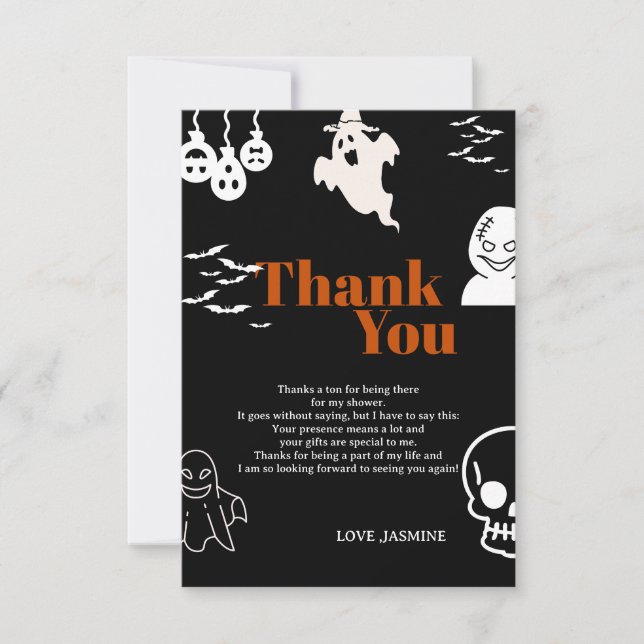 Skräckis födelsedag tack kort (Framsida)