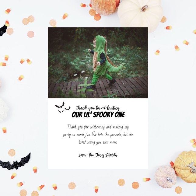Skräckis | Halloween 1-års födelsedag | MED FOTO Tack Kort (Skapare uppladdad)