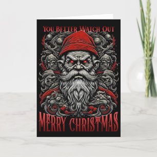 Skräckjul Santa Helgkort