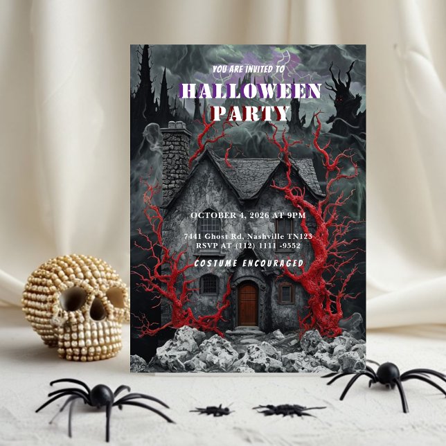 Skräckkåk Halloween-fest Invitation Gothic  Inbjudningar (Skapare uppladdad)